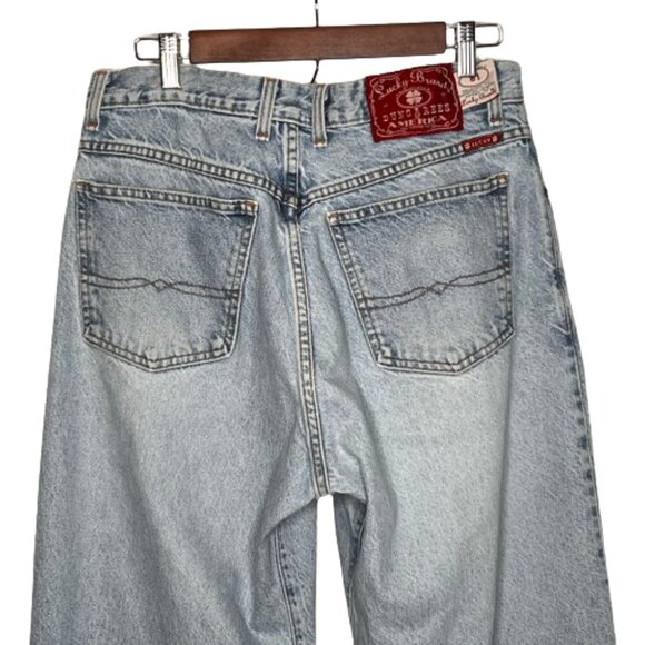 VTG 90s Lucky Brand Mens Relaxed Fit Jeans Size 34 x 29 Light Wash Lucky You Fly - Picture 8 of 15